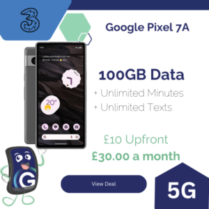 Google Pixel 7A Three 100GB Data