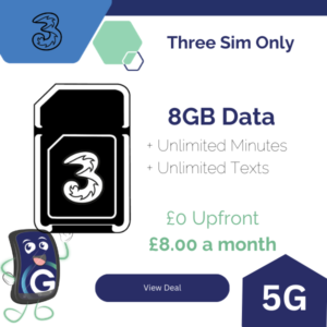 Three Sim Only 8GB Data