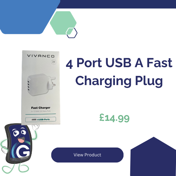 4 Port USB A Fast Charging Plug